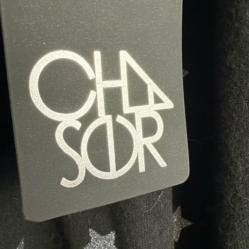 Chaser Sweatshirt XL Black Silver Glitter Star Print Long Sleeve Knit NEW - Picture 6 of 16